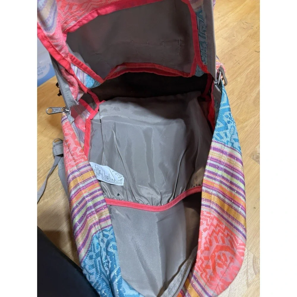 JanSport Originals Backpack T49Z Southwestern Stripe Suede Bottom Book Bag EUC